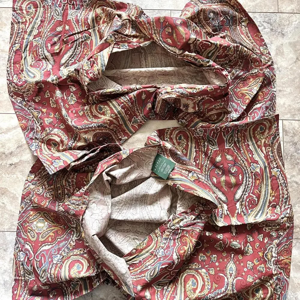 Set Of 2 LRL Ralph Lauren Nantucket Red Paisley Standard Pillowcase - Picture 6 of 9